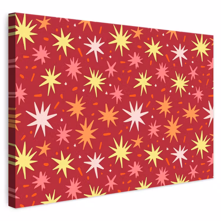 Sterren - Speels - Rood canvas 2cm klein 34 -3d