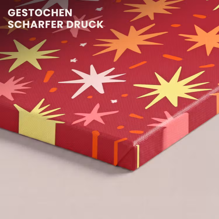 Sterren - Speels - Rood canvas 2cm klein 34 -closeup_print_DE