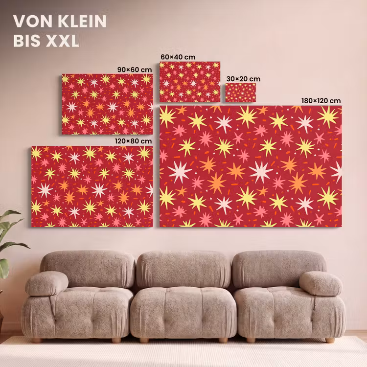 Sterren - Speels - Rood canvas 2cm klein 34 -Xsfeer8_DE