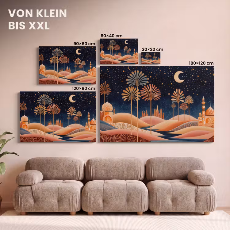Sterrenhemel - Palmen - Rivier canvas 2cm klein -Xsfeer8_DE