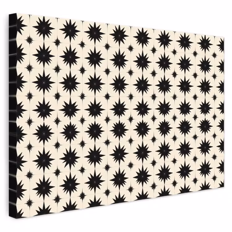 Stervormen - Geometrisch - Zwart canvas 2cm klein 34 -3d