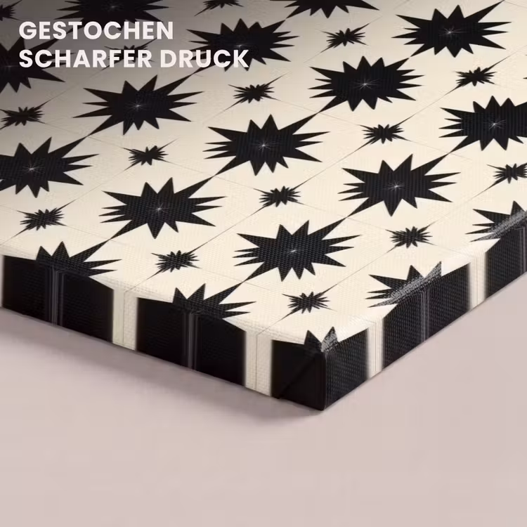 Stervormen - Geometrisch - Zwart canvas 2cm klein 34 -closeup_print_DE