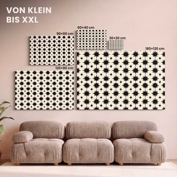 Stervormen - Geometrisch - Zwart canvas 2cm klein 34 -Xsfeer8_DE
