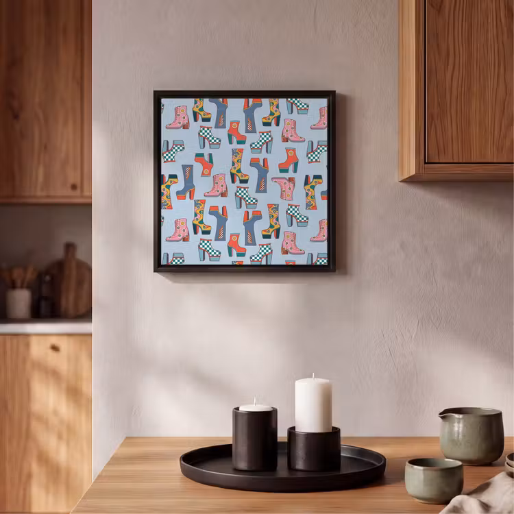 Laarzen - Patroon - Disco Canvas met baklijst klein 1124 -atmosphere_sfeer2_global