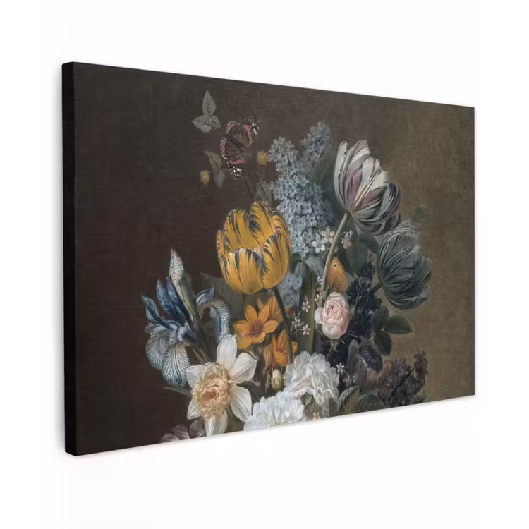 Stilleven met bloemen - Schilderij van Eelke Jelles Eelkema canvas 2cm klein -z3d