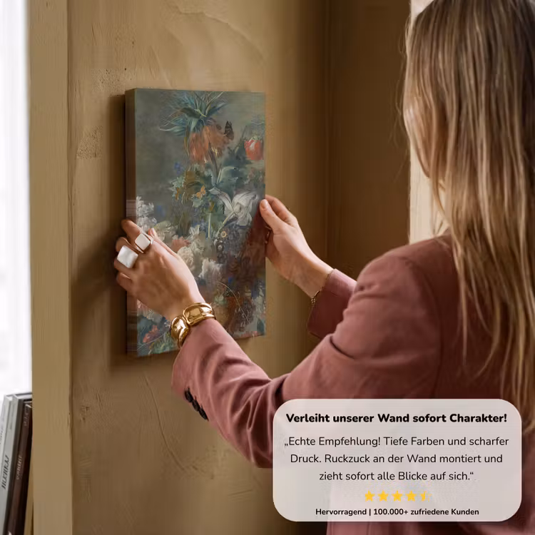 Stilleven met bloemen - Schilderij van Jan van Huysum canvas 2cm klein -Xsfeer7_DE
