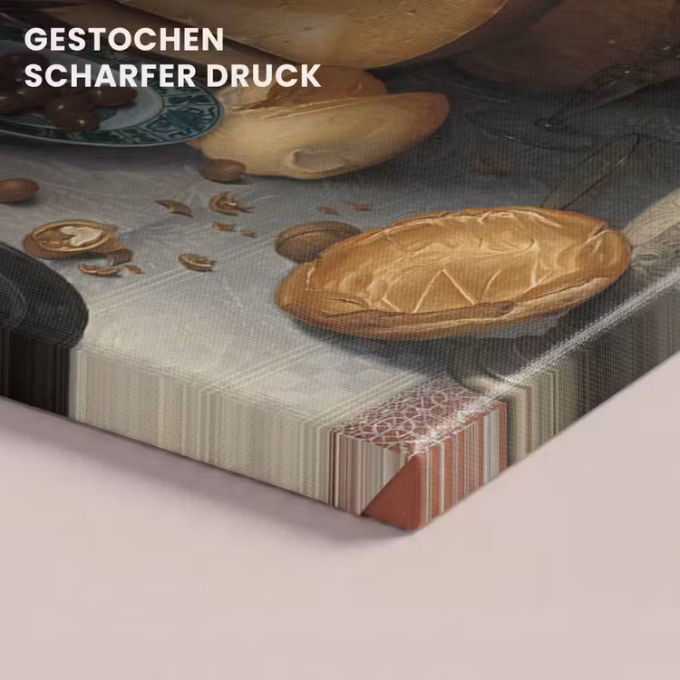 Stilleven met kazen - Schilderij van Floris Claesz. van Dijck canvas 2cm klein -closeup_print_DE