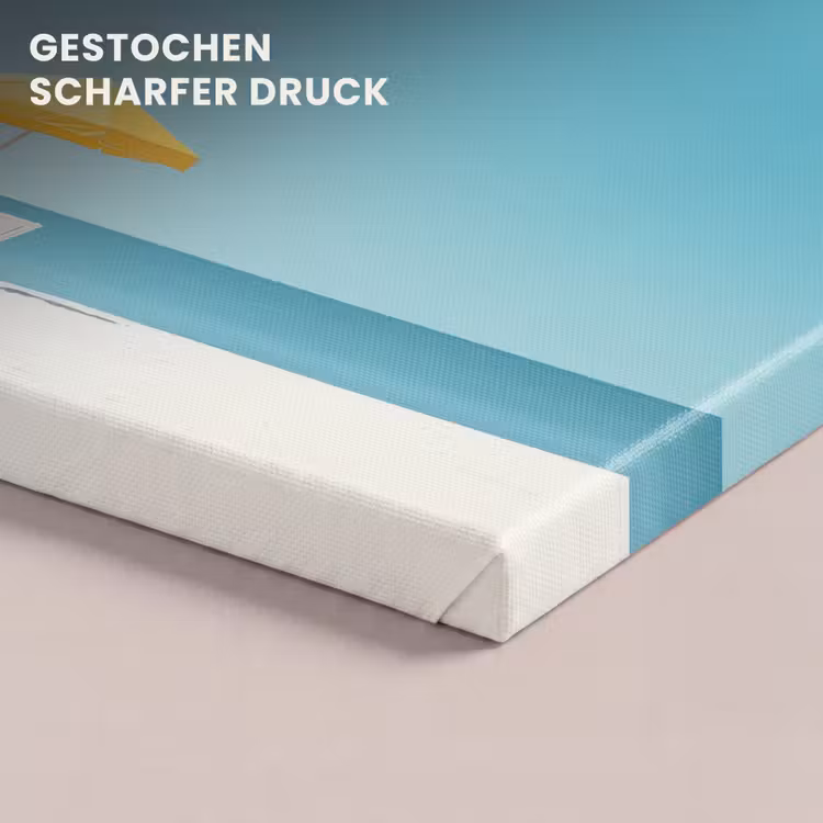 Strand - Blauwe lucht - Geel - Parasol canvas 2cm klein -closeup_print_DE