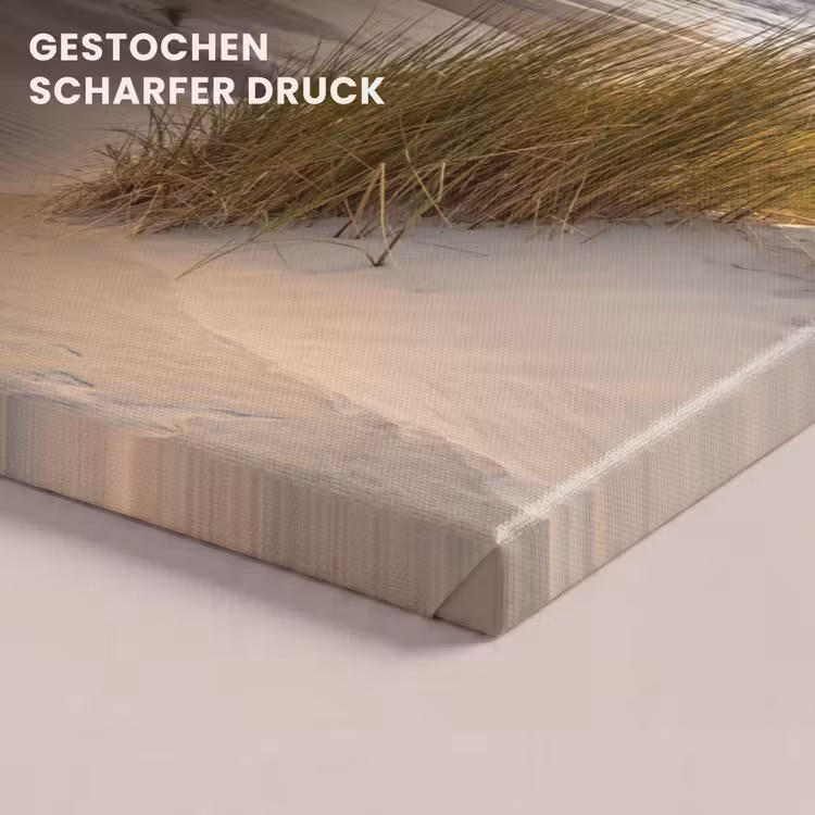 Strand - Duin - Gras - Zonsondergang - Zee canvas 2cm klein -closeup_print_DE