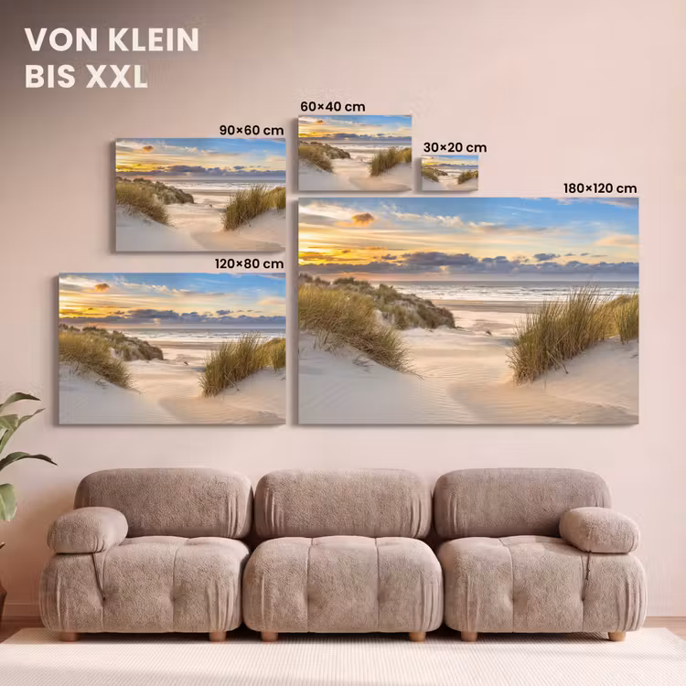 Strand - Duin - Gras - Zonsondergang - Zee canvas 2cm klein -Xsfeer8_DE