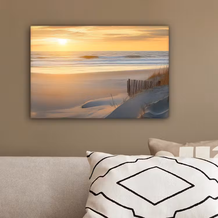 Strand - Duinen - Zonsondergang canvas 2cm klein -sfeer6