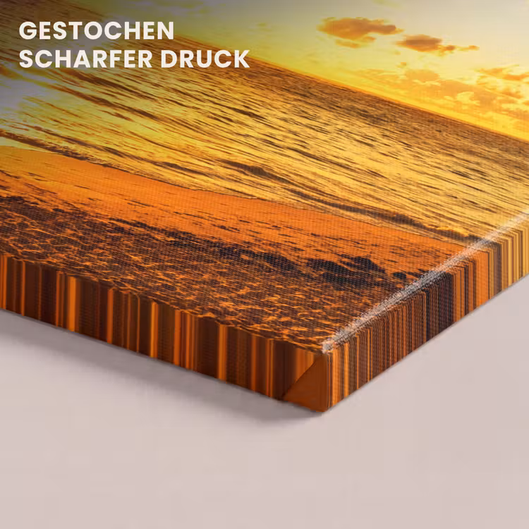 Strand - Horizon - Zonsondergang - Palmboom - Zee canvas 2cm klein -closeup_print_DE