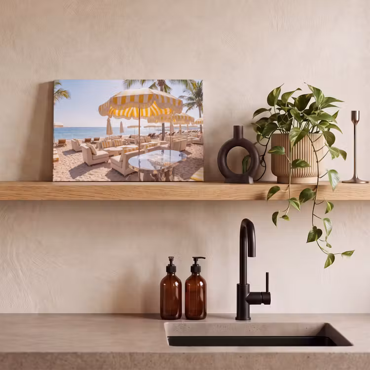 Strand - Ligbedden - Vakantie - Modern - Geel canvas 2cm klein -sfeer3