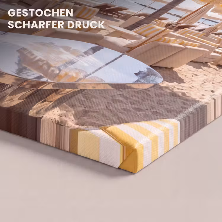 Strand - Ligbedden - Vakantie - Modern - Geel canvas 2cm klein -closeup_print_DE