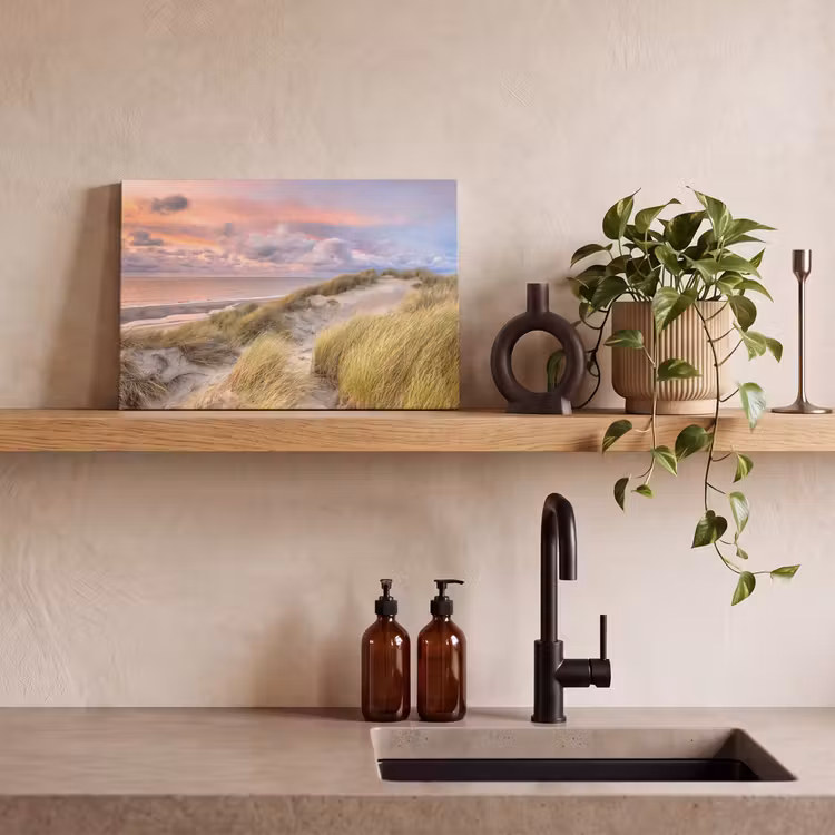 Strand - Zee - Duin - Zonsondergang canvas 2cm klein -sfeer3