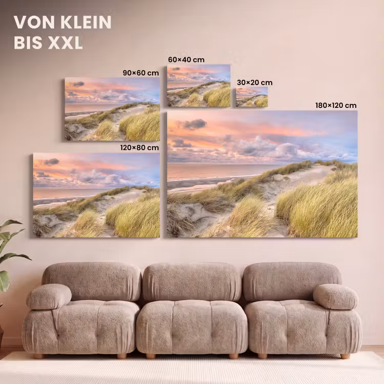 Strand - Zee - Duin - Zonsondergang canvas 2cm klein -Xsfeer8_DE