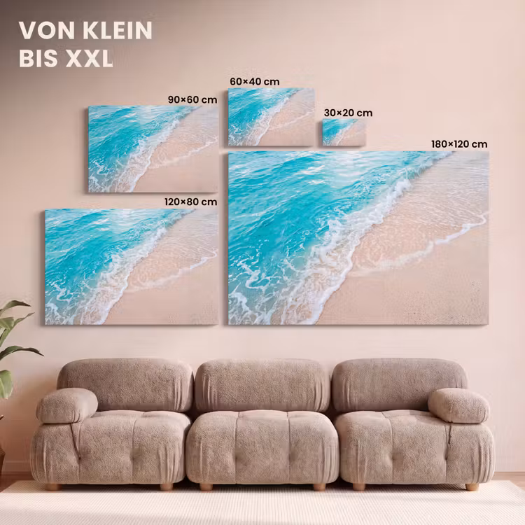 Strand - Zee - Golf - Natuur - Blauw canvas 2cm klein -Xsfeer8_DE