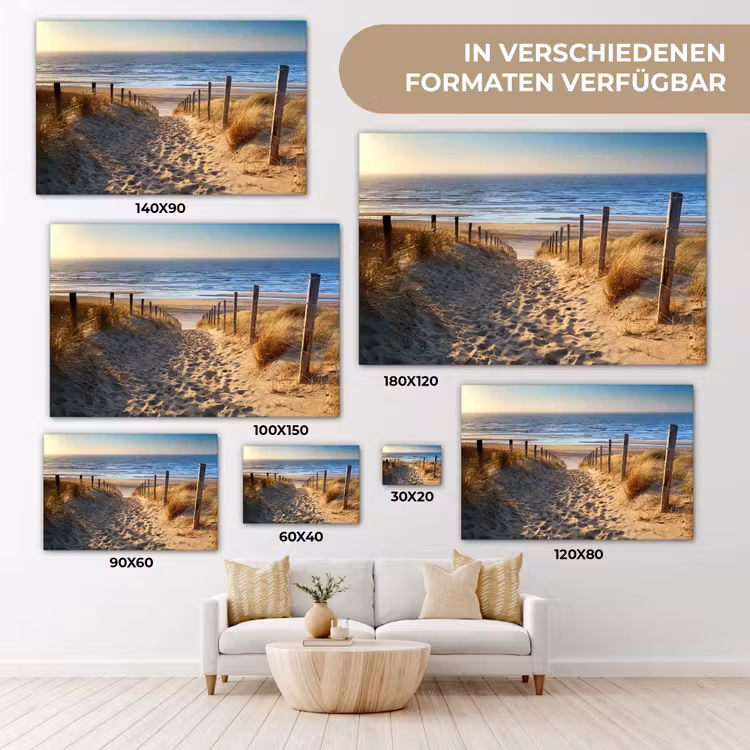 Strand - Zee - Nederland - Duinen - Zon canvas 2cm klein -Xsfeer8_DE