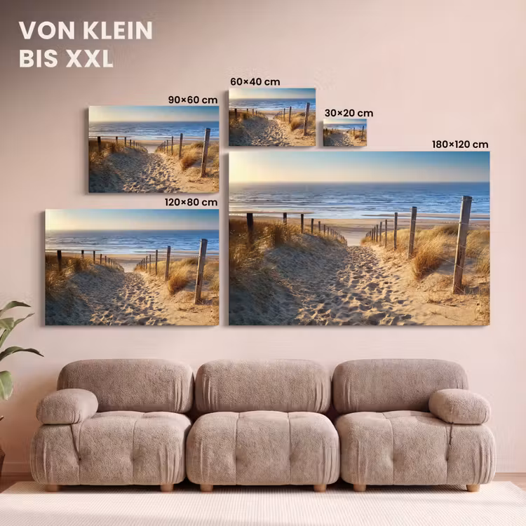 Strand - Zee - Nederland - Duinen - Zon canvas 2cm klein -Xsfeer8_DE