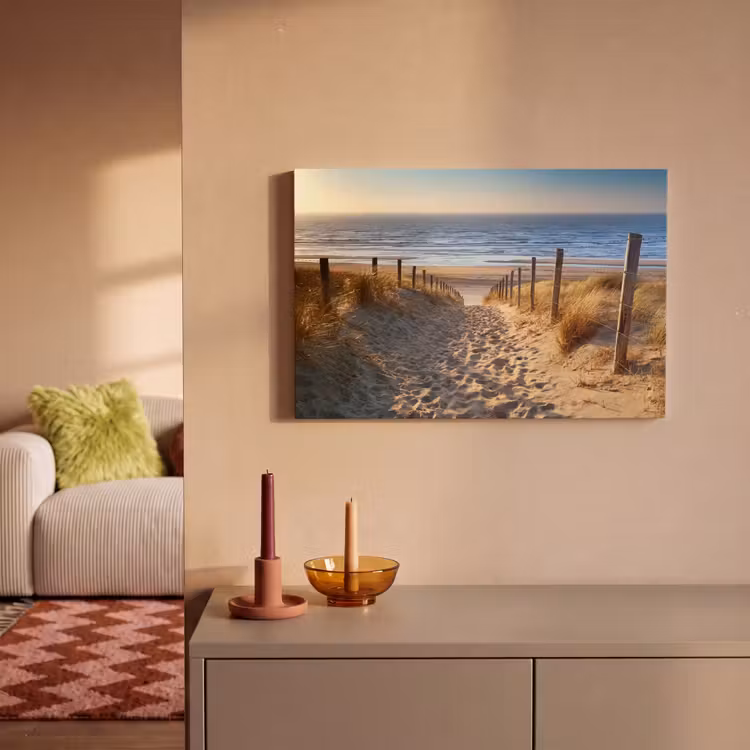 Strand - Zee - Nederland - Duinen - Zon canvas 2cm klein -sfeer1