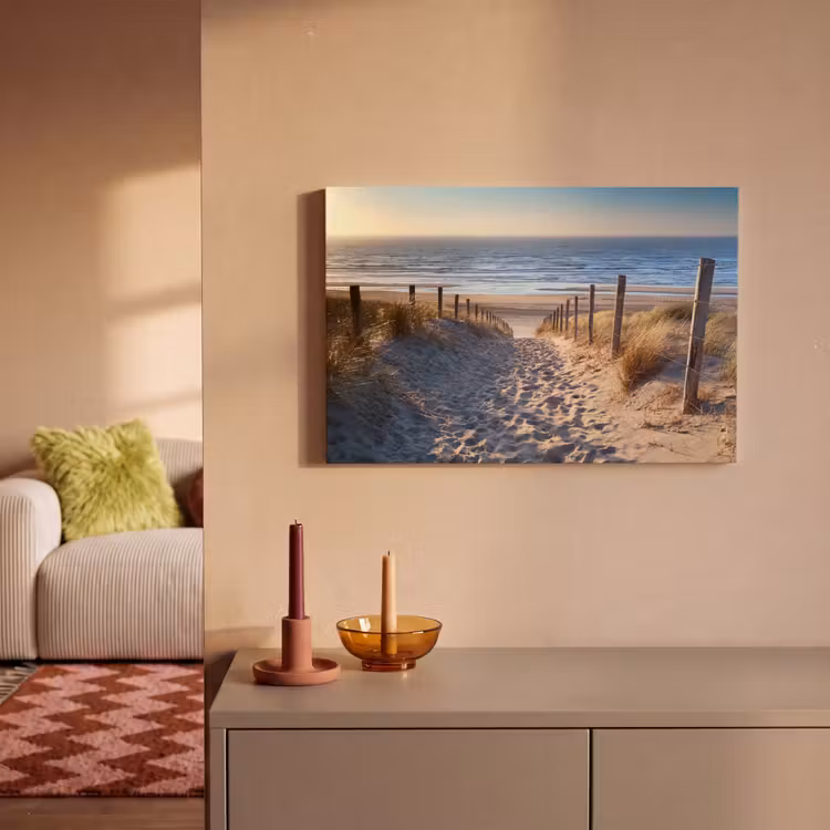 Strand - Zee - Nederland - Duinen - Zon canvas 2cm klein -sfeer1