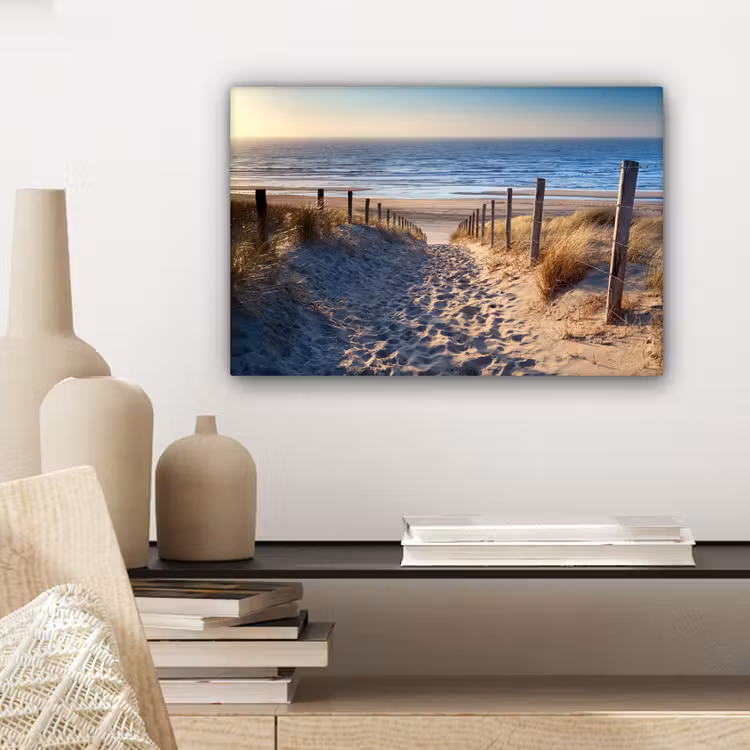 Strand - Zee - Nederland - Duinen - Zon canvas 2cm klein -closeup_print_DE