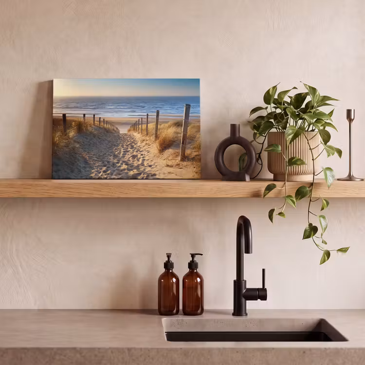 Strand - Zee - Nederland - Duinen - Zon canvas 2cm klein -sfeer3