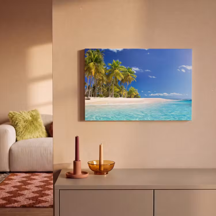 Strand - Zee - Palmboom - Zon - Zomer canvas 2cm klein -sfeer1