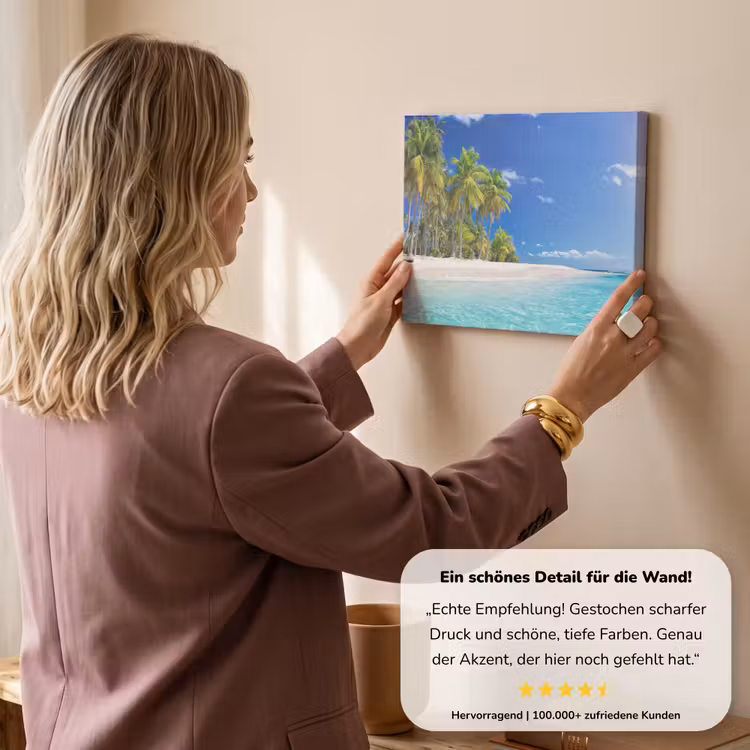 Strand - Zee - Palmboom - Zon - Zomer canvas 2cm klein -sfeer3