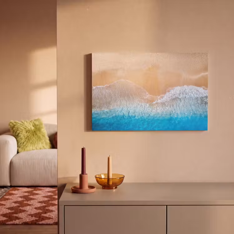 Strand - Zee - Zand - Zomer - Blauw - Golven canvas 2cm klein -sfeer1