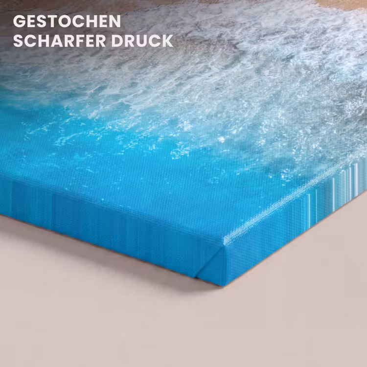 Strand - Zee - Zand - Zomer - Blauw - Golven canvas 2cm klein -closeup_print_DE