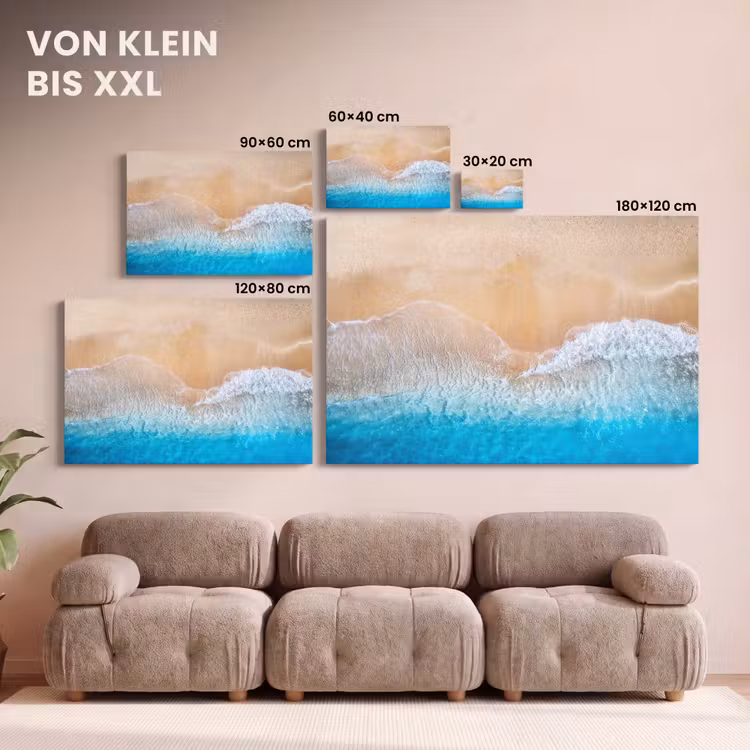 Strand - Zee - Zand - Zomer - Blauw - Golven canvas 2cm klein -Xsfeer8_DE