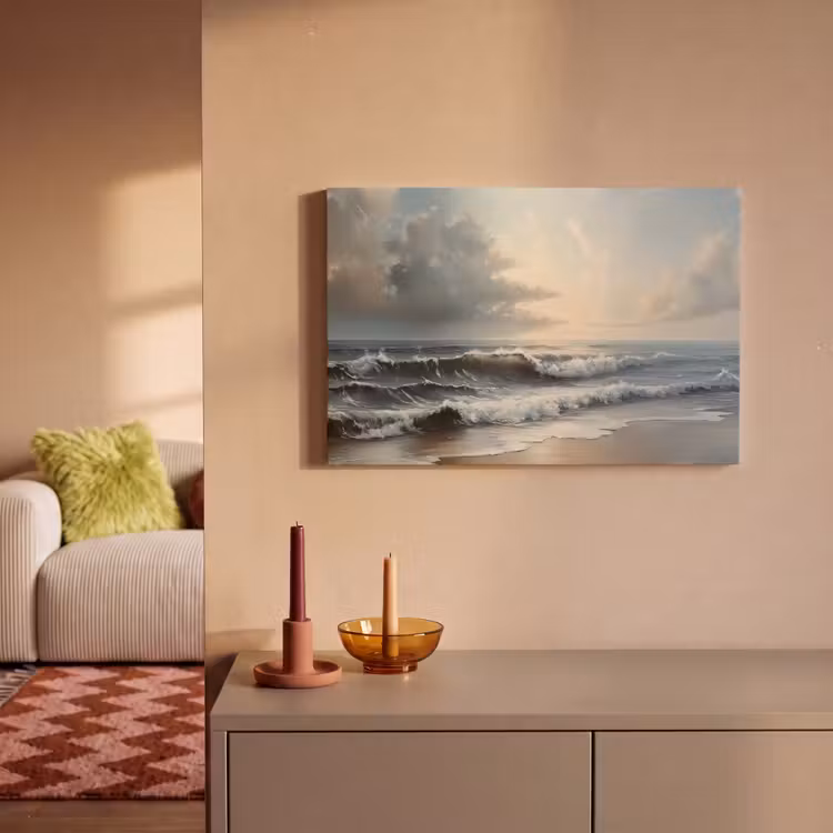 Strand - Zee - Zonsondergang canvas 2cm klein -sfeer1