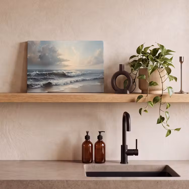 Strand - Zee - Zonsondergang canvas 2cm klein -closeup_print_DE