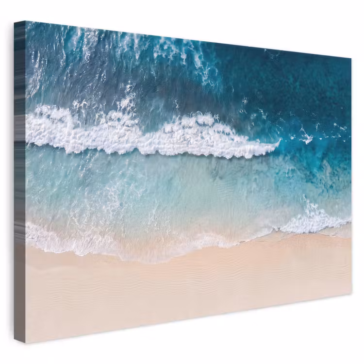 Strand - Zee - Golven - Natuur - Blauw canvas 2cm klein -3d