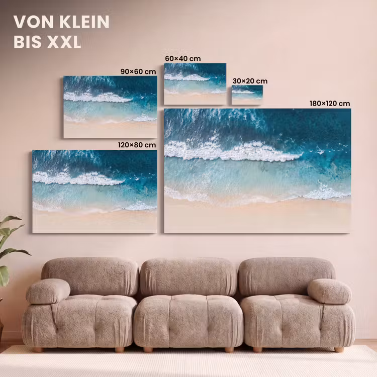 Strand - Zee - Golven - Natuur - Blauw canvas 2cm klein -Xsfeer8_DE