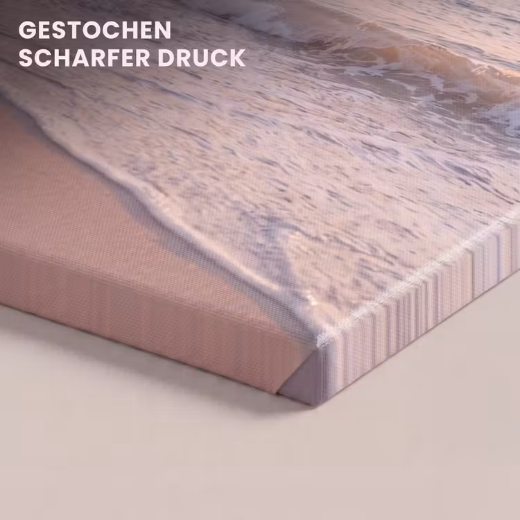 Strand - Zee - Golven - Natuur - Zonsondergang canvas 2cm klein -closeup_print_DE