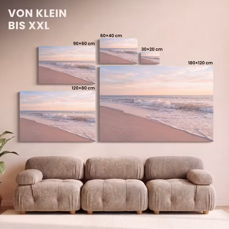 Strand - Zee - Golven - Natuur - Zonsondergang canvas 2cm klein -Xsfeer8_DE