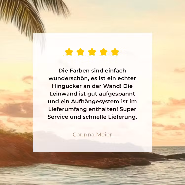 Strand - Palmbomen - Oceaan - Zonsondergang canvas 2cm klein -Xsfeer7_DE
