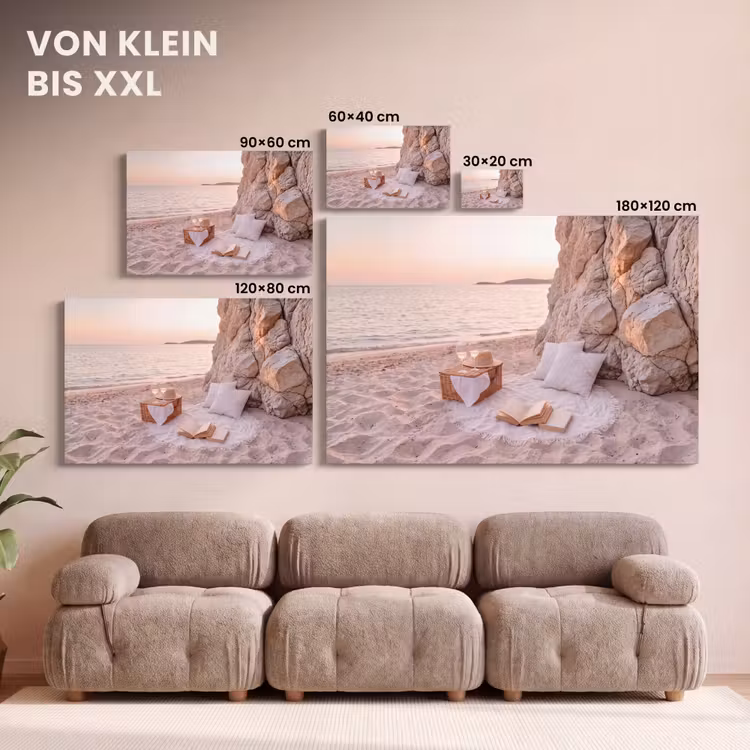 Strand - Picknick - Zonsondergang - Zomer - Natuur canvas 2cm klein -Xsfeer8_DE
