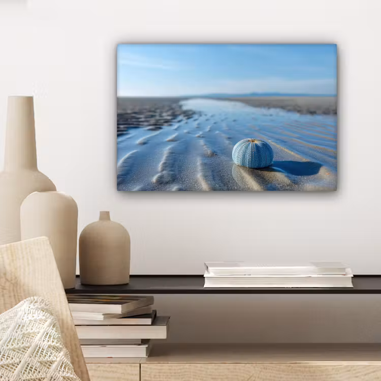 Strand - Schild - Water - Blauw canvas 2cm klein -closeup_print_DE