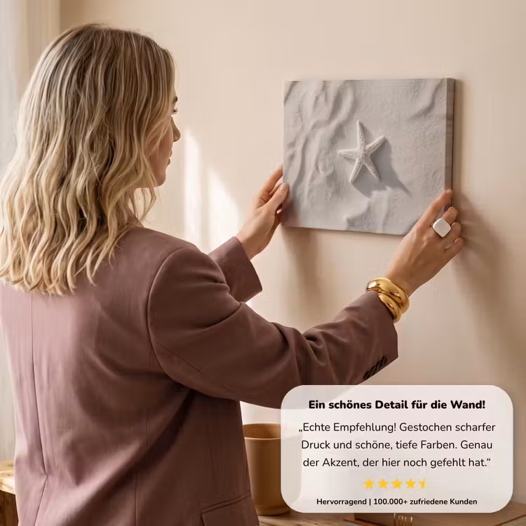Strand - Zeester - Zand - Beige canvas 2cm klein -sfeer3
