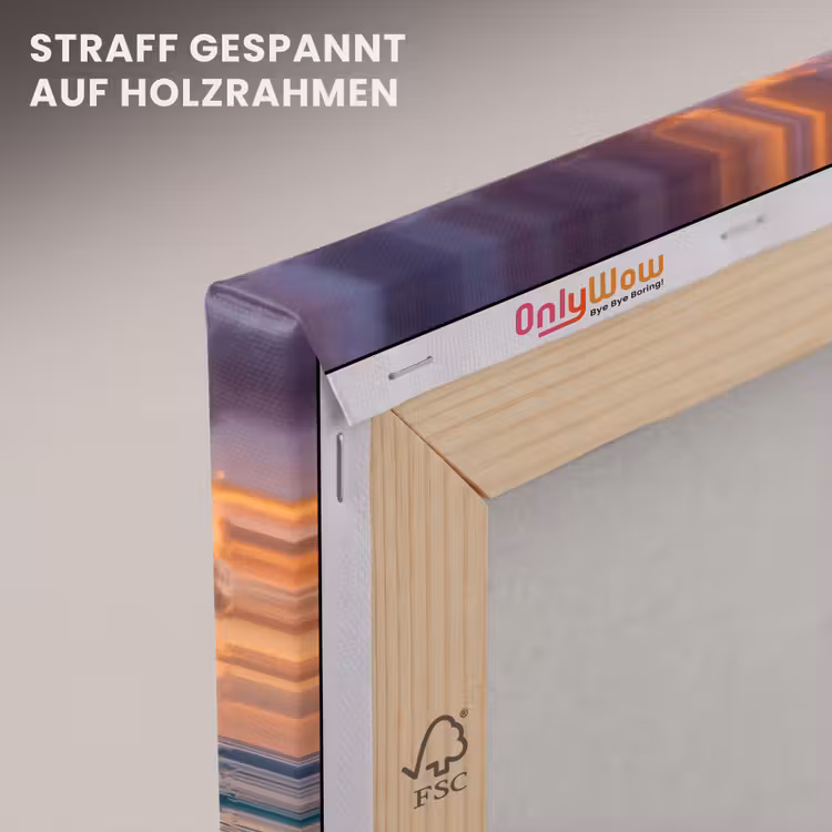 Strand - Zonsopgang - Tropisch - Natuur - Oranje canvas 2cm klein -uniquesellingpoint_afwerking-onlywow_DE