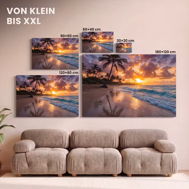Strand - Zonsopgang - Tropisch - Natuur - Oranje canvas 2cm klein -Xsfeer8_DE