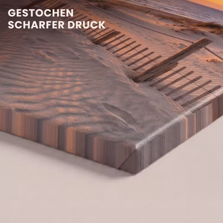 Strand - Zonsondergang - Zee - Natuur - Oranje canvas 2cm klein -closeup_print_DE