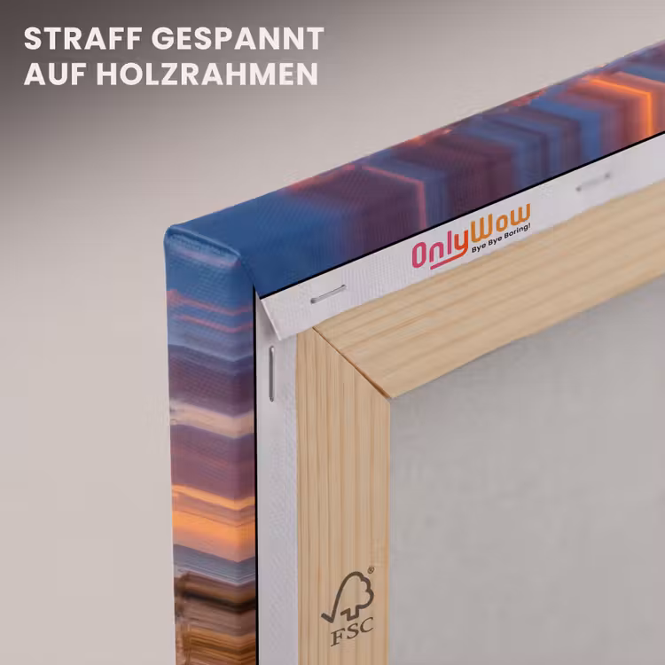 Strand - Zonsondergang - Zee - Natuur - Oranje canvas 2cm klein -uniquesellingpoint_afwerking-onlywow_DE