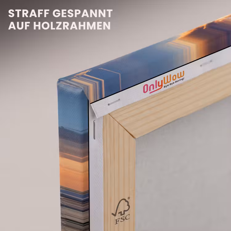 Strand - Zonsondergang - Zee - Wolken - Horizon canvas 2cm klein -uniquesellingpoint_afwerking-onlywow_DE