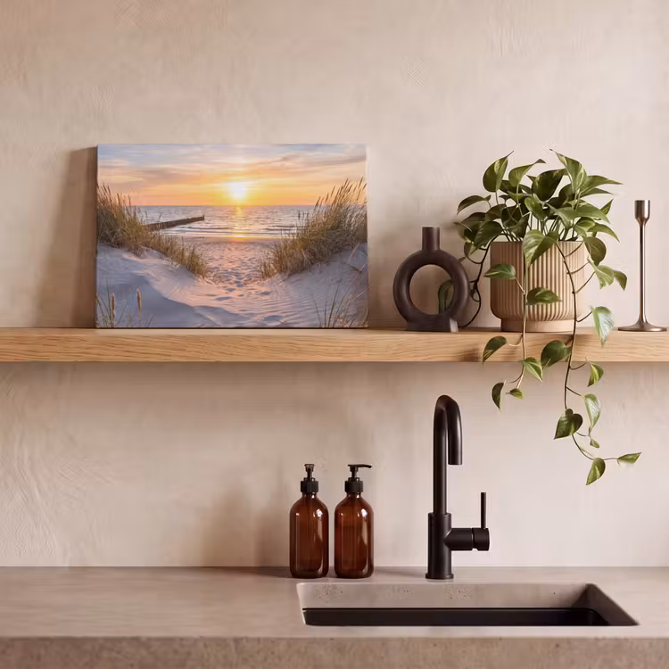 Strand - Zonsondergang - Natuur - Landschap canvas 2cm klein -sfeer3