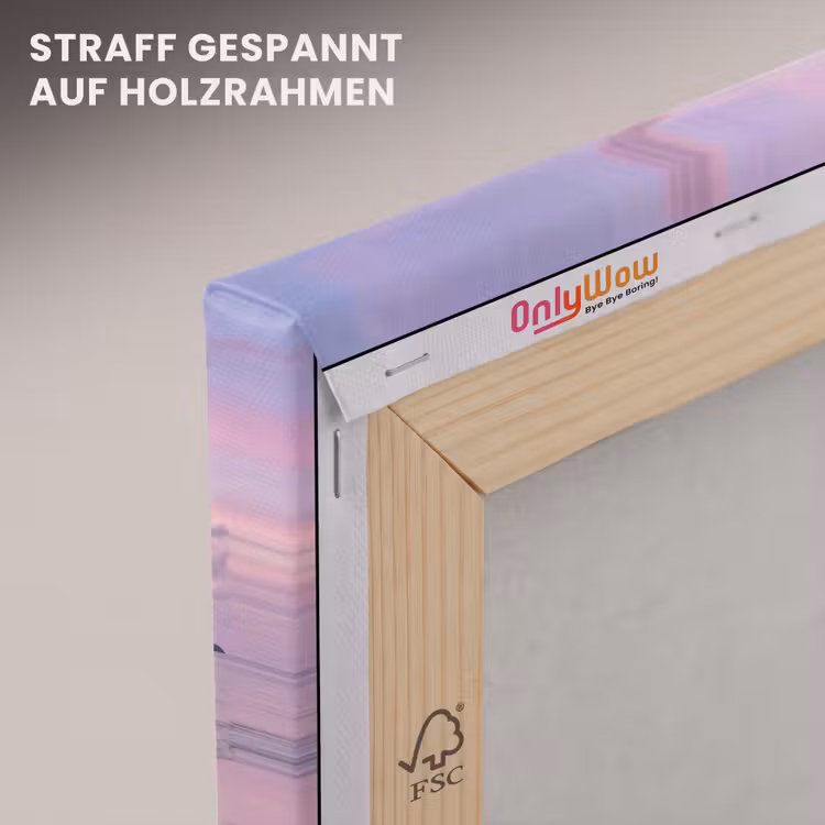 Strand - Zonsondergang - Natuur - Minimalistisch - Roze canvas 2cm klein -uniquesellingpoint_afwerking-onlywow_DE