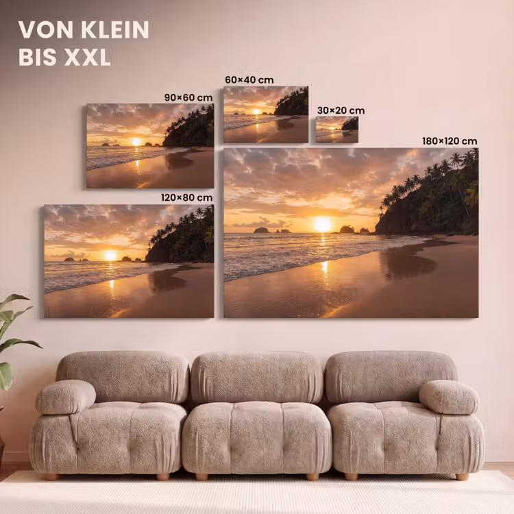 Strand - Zonsondergang - Natuur - Tropisch - Oranje canvas 2cm klein -Xsfeer8_DE